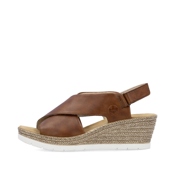 Rieker Naisten Kiilakorkosandaalit Ruskea - Canny