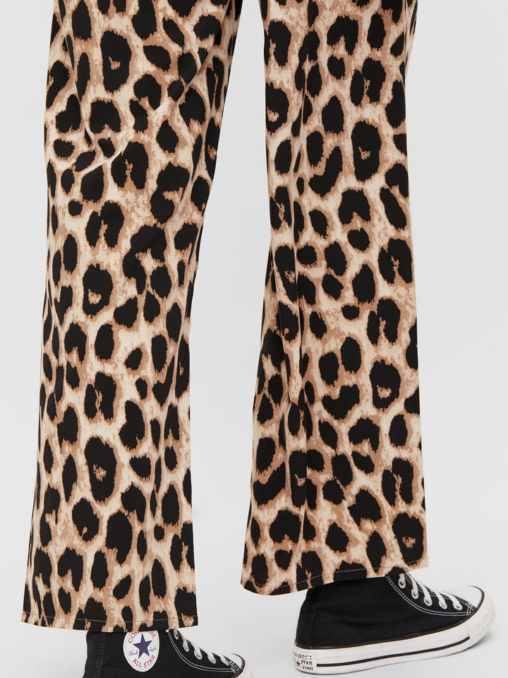 Pieces Housut Leopardi Kuvio Musta - Canny