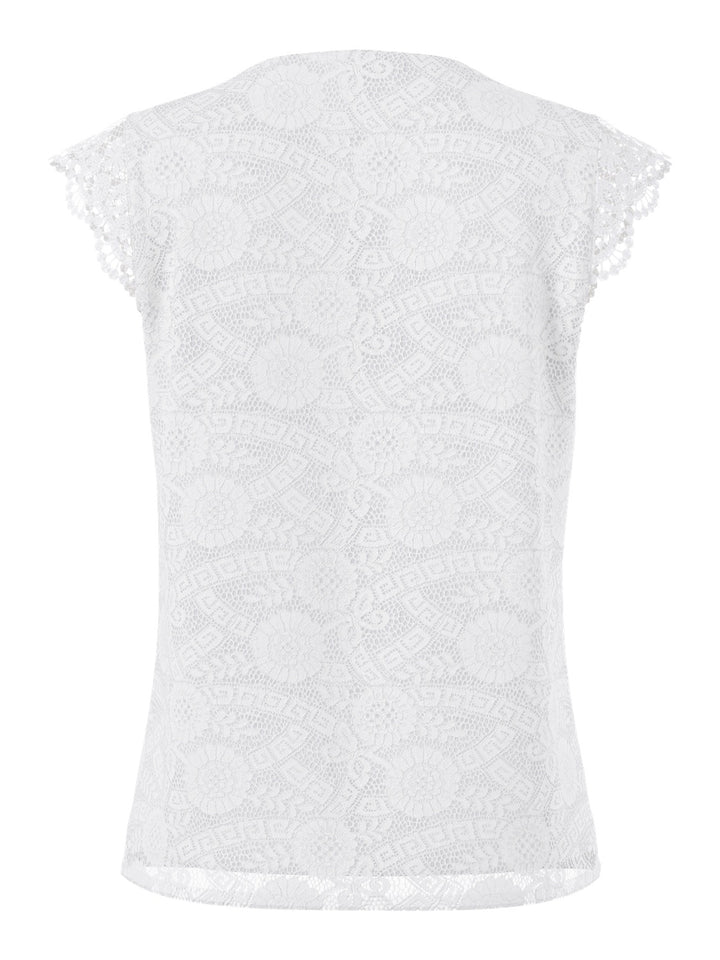 Pieces Hihaton Pitsi Toppi Valkoinen - Canny