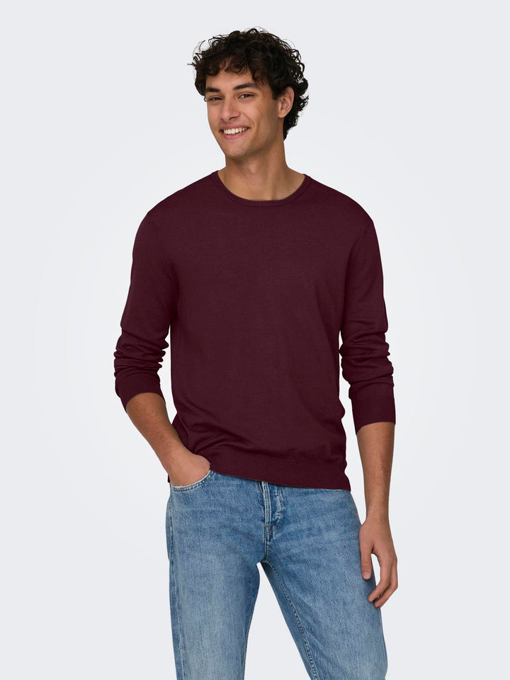 Only & Sons Neulepusero Viininpunainen - Canny