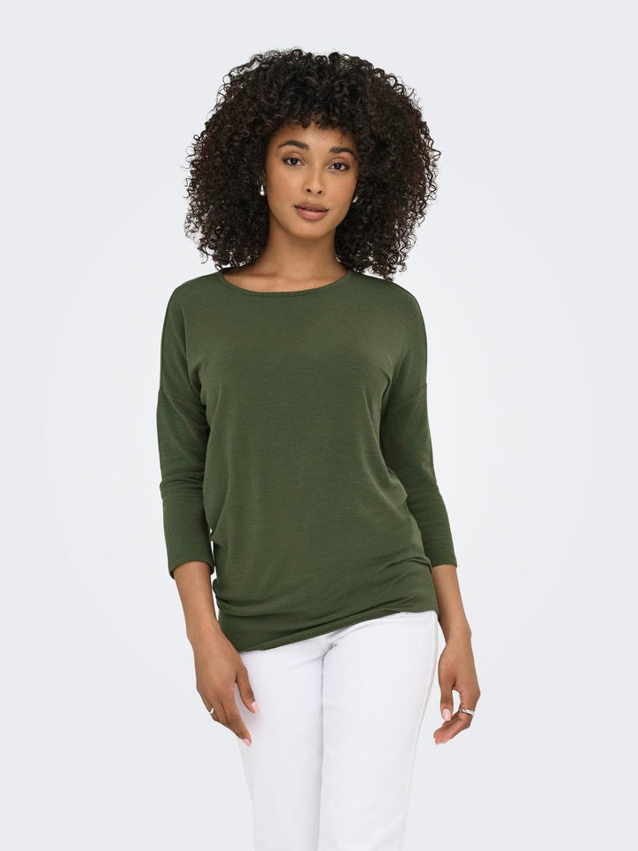 Only 3/4 Hiha Paita Metsänvihreä - Canny