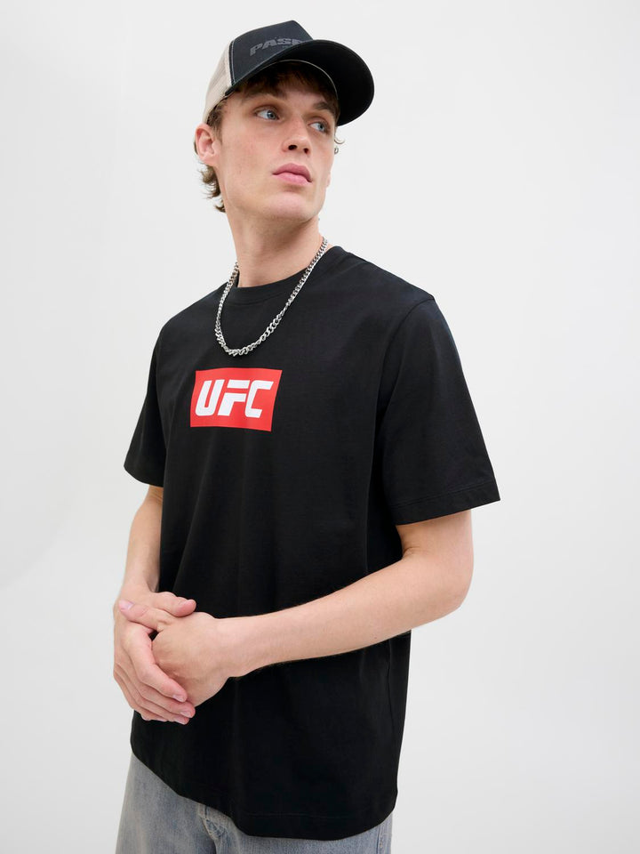 Jack & Jones Musta UFC-lisenssi T-paita - Canny