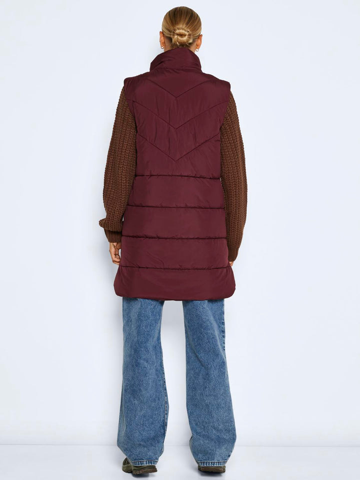 Noicy May Pitkä Lämpöliivi Viininpunainen - Canny