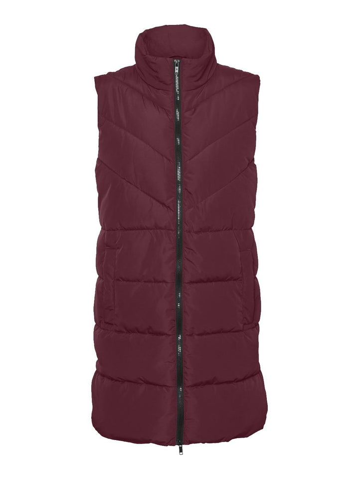 Noicy May Pitkä Lämpöliivi Viininpunainen - Canny