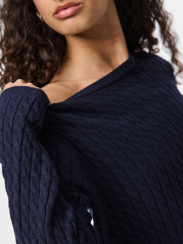 Pieces Kaapelineulepusero Tummansininen - Canny