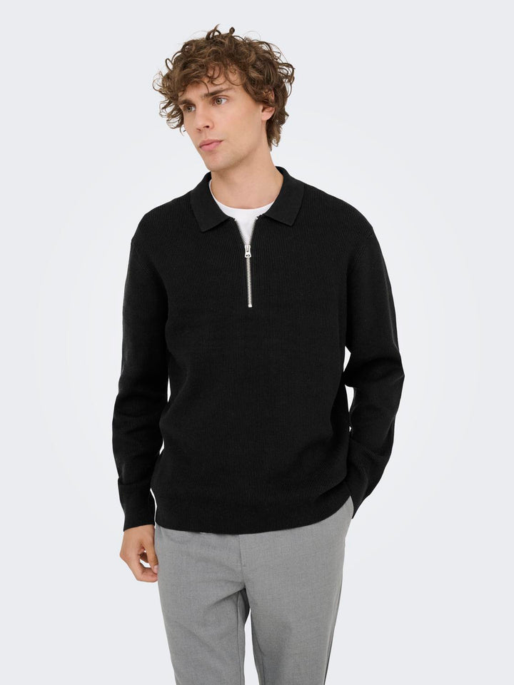 Only & Sons Poolokaulus Neule Vetoketjulla - Canny