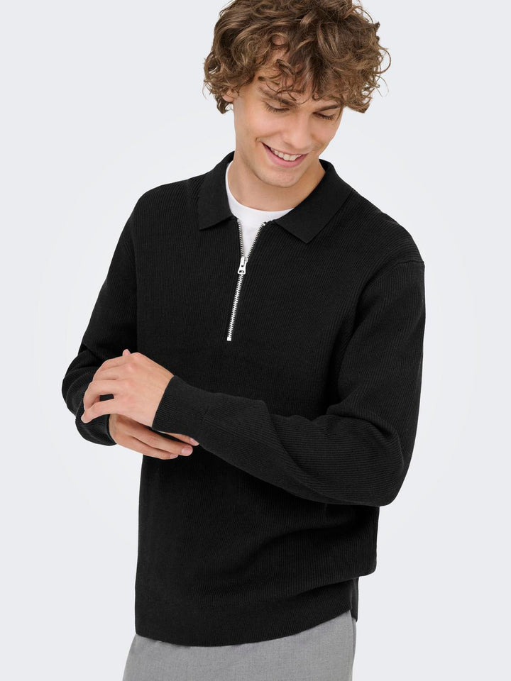 Only & Sons Poolokaulus Neule Vetoketjulla - Canny