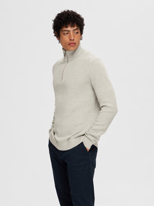 Selected Half Zip Neulepusero Harmaa