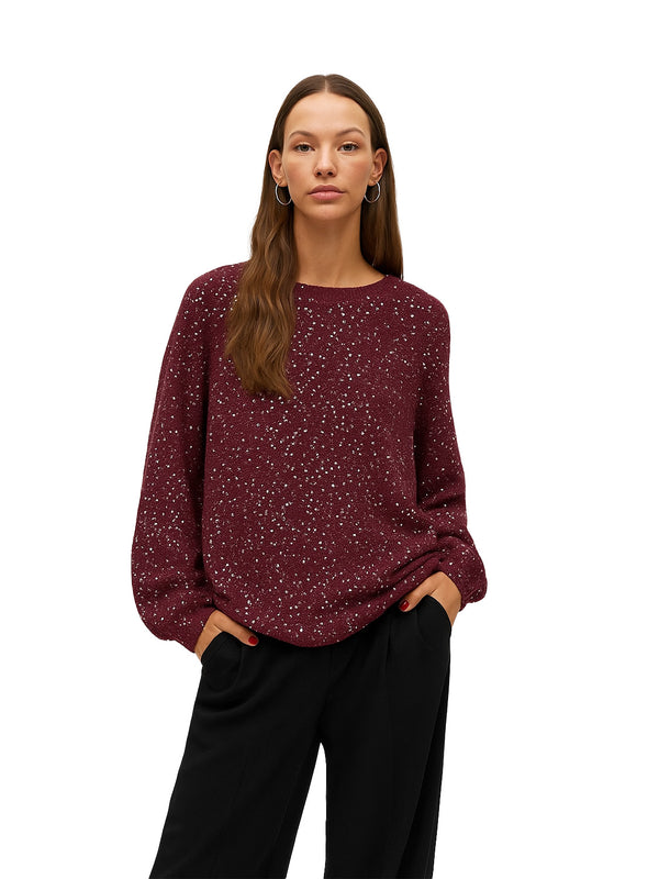 Veromoda Glitter Neulepusero Viininpunainen