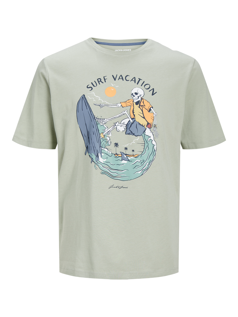 Jack & Jones Luuranko Printti T-paita Vaaleanvihreä - Canny