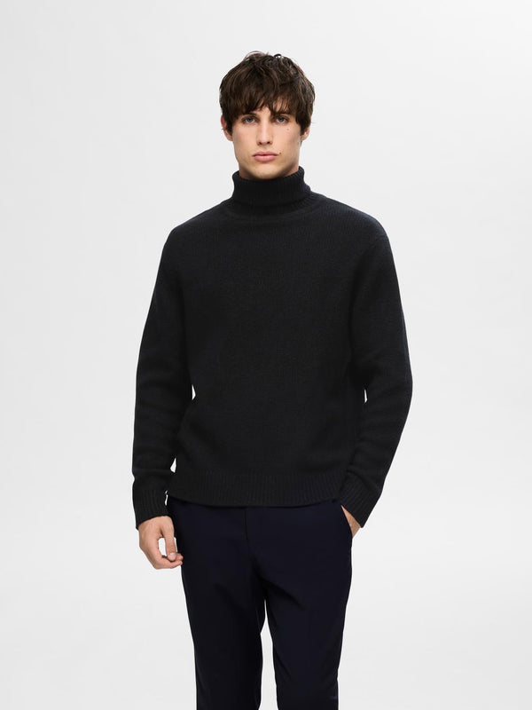 Selected Rollneck Neulepusero Musta